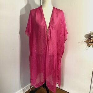 NWT JESSICA McCLINTOCK ONE SIZE PINK KIMONO PONCHO WRAP SPECIAL EVENT/CASUAL
